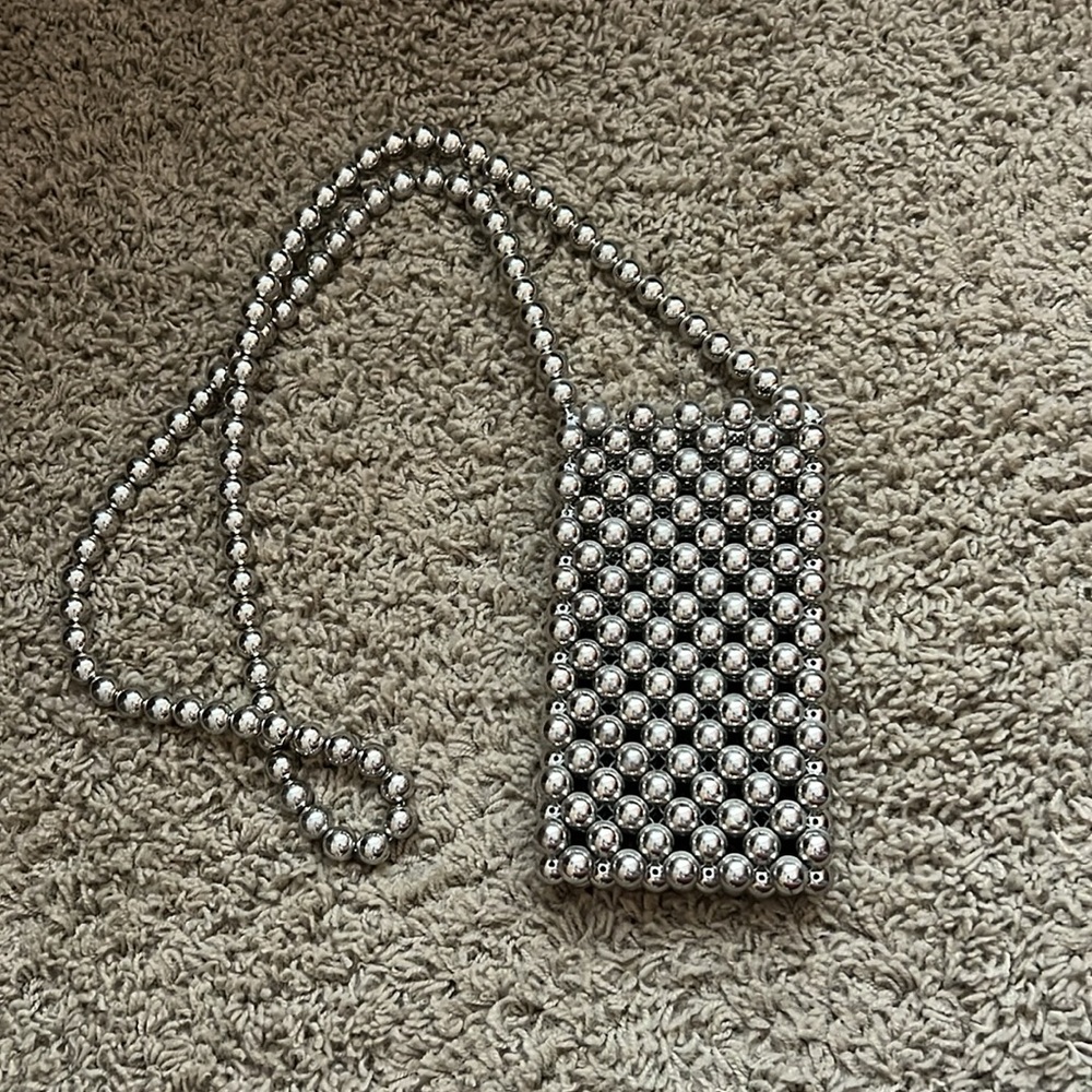 Silver Beaded Purse